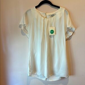 Cap sleeve ivory blouse